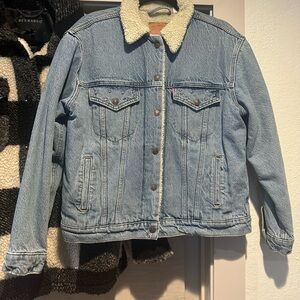 Levi's Blue Jean Jacket with Cream Collar